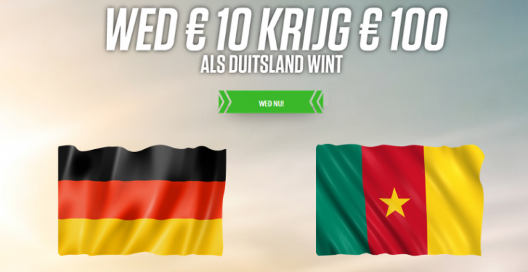 PROMO! Pak maar liefst 10 keer je inzet bij Duitse winst tegen Broos en Kameroen