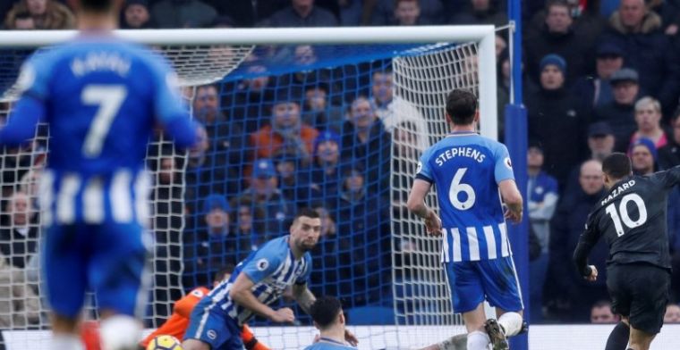 Chelsea wint ruim in Brighton, Hazard andermaal de grote man bij The Blues