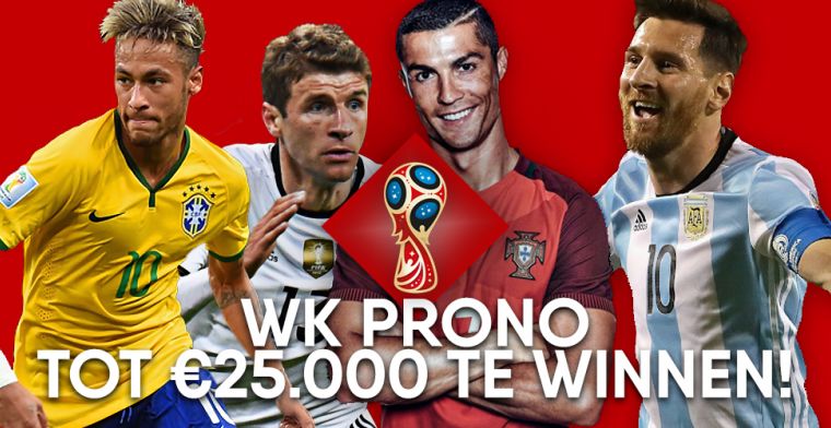 WK-PRONO! Voorspel de wedstrijden en maak met €10 kans tot €25.000 aan prijzen!