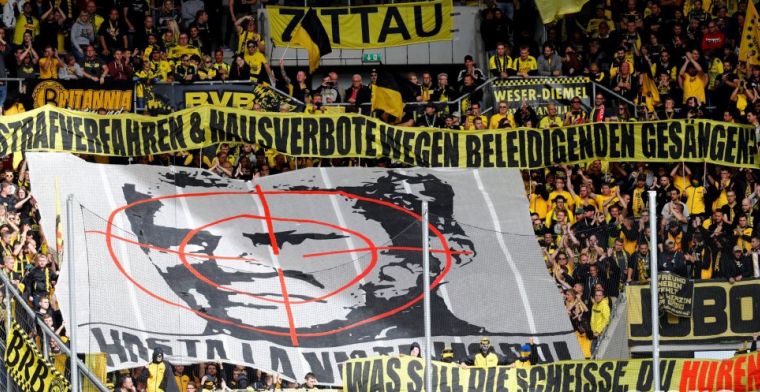 Dortmund-fans tonen afkeer met walgelijk spandoek van Hoffenheim-suikeroom