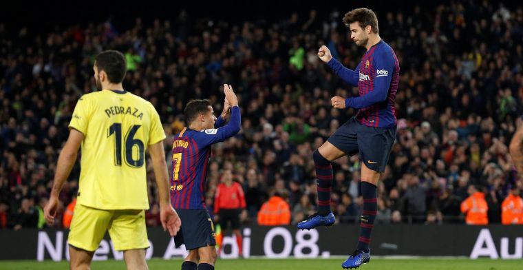 Piqué bekroont bijzondere week met goal en zege met nieuwe koploper Barcelona