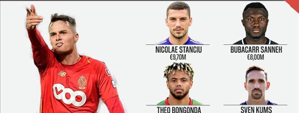 De Tien: Vanheusden onttroont Stanciu bij de duurste Belgische transfers