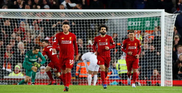 Liverpool blijft ongeslagen in Engeland na geweldige comeback tegen West Ham