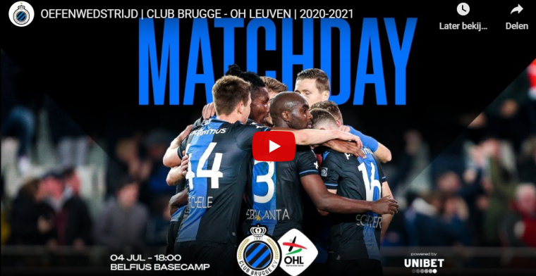 Oefenmatch Club Brugge - Oud-Heverlee Leuven levert 220.000 kijkers op