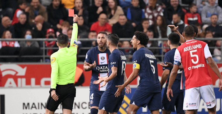 Ramos pakt rood maar PSG-coach verdedigt hem: Ga ik niet over spreken