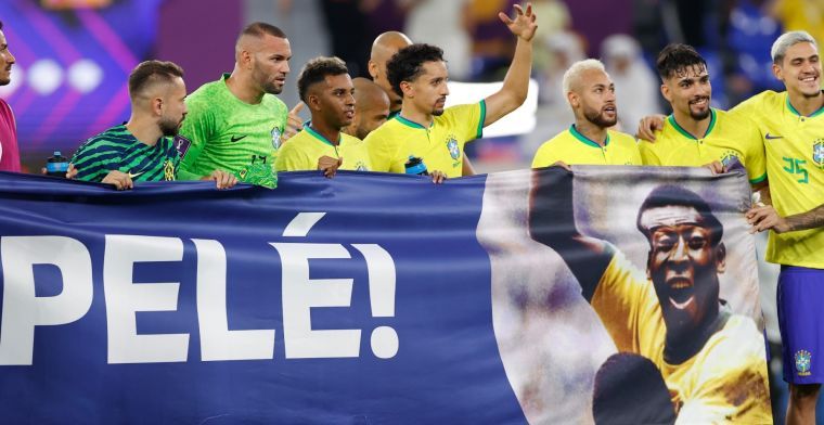 Braziliaanse spelers brengen eerbetoon Pelé: 'Worden wereldkampioen voor hem'