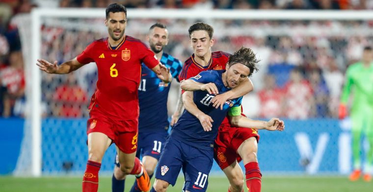 Geen kroon op interlandcarrière Modric: Spanje wint Nations League na penalty's