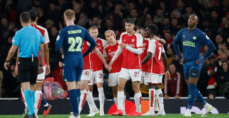 Uitblinker Trossard helpt Arsenal met goal en assist aan makkelijke zege tegen PSV
