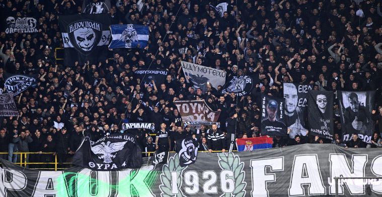 Proper is anders, Griekse fans laten een vuilnisbelt achter in Brugge             